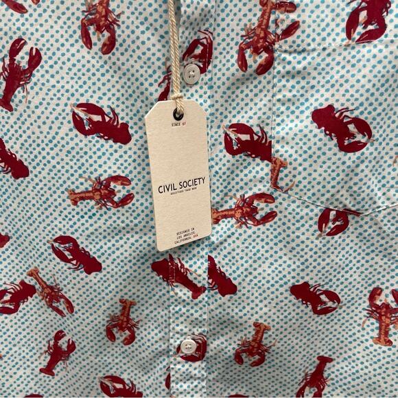 Civil Society Men's Lobster Print Shirt Size Small NEW - Picture 5 of 9